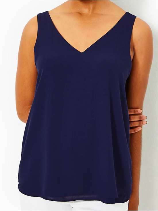 Lilly Pulitzer Tops - Lilly Pulitzer Florin Reversible Tank True Navy Size XXS
